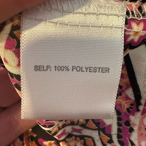 Rose and Olive Women's Size 1X Button Up Top Floral Paisley 1/2 Sleeve Chiffon - Picture 12 of 12